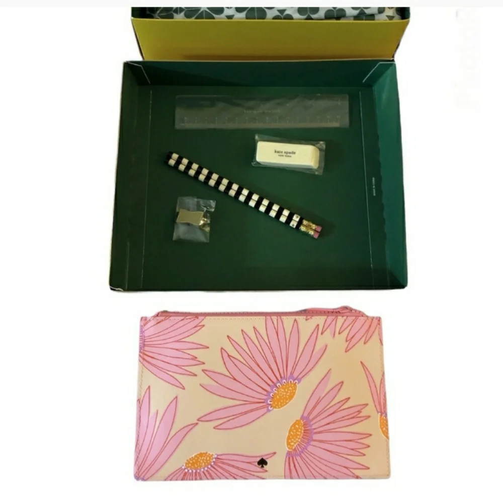 KATE SPADE Falling Flowers Pencil Pouch & Sundries NIB!
